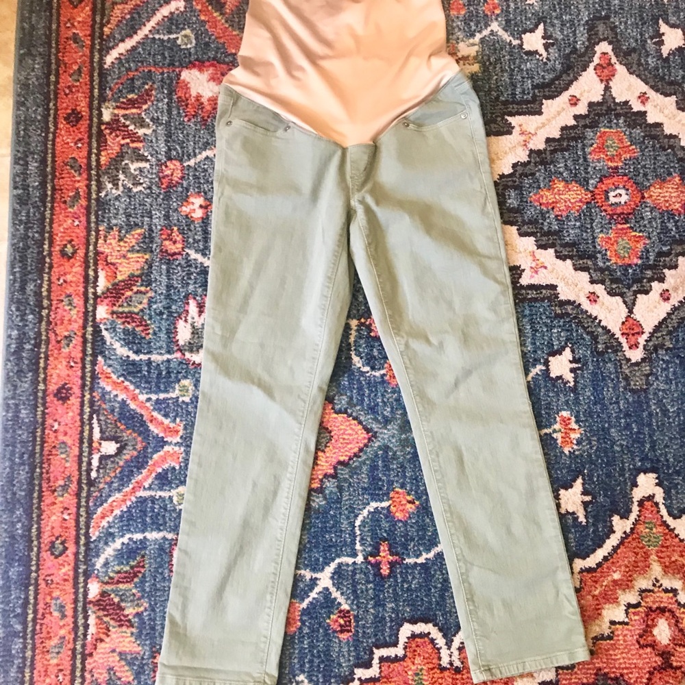 Loft olive green maternity jeans